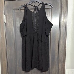 NWT Black babydoll‎ Mini cold shoulder Dress XS